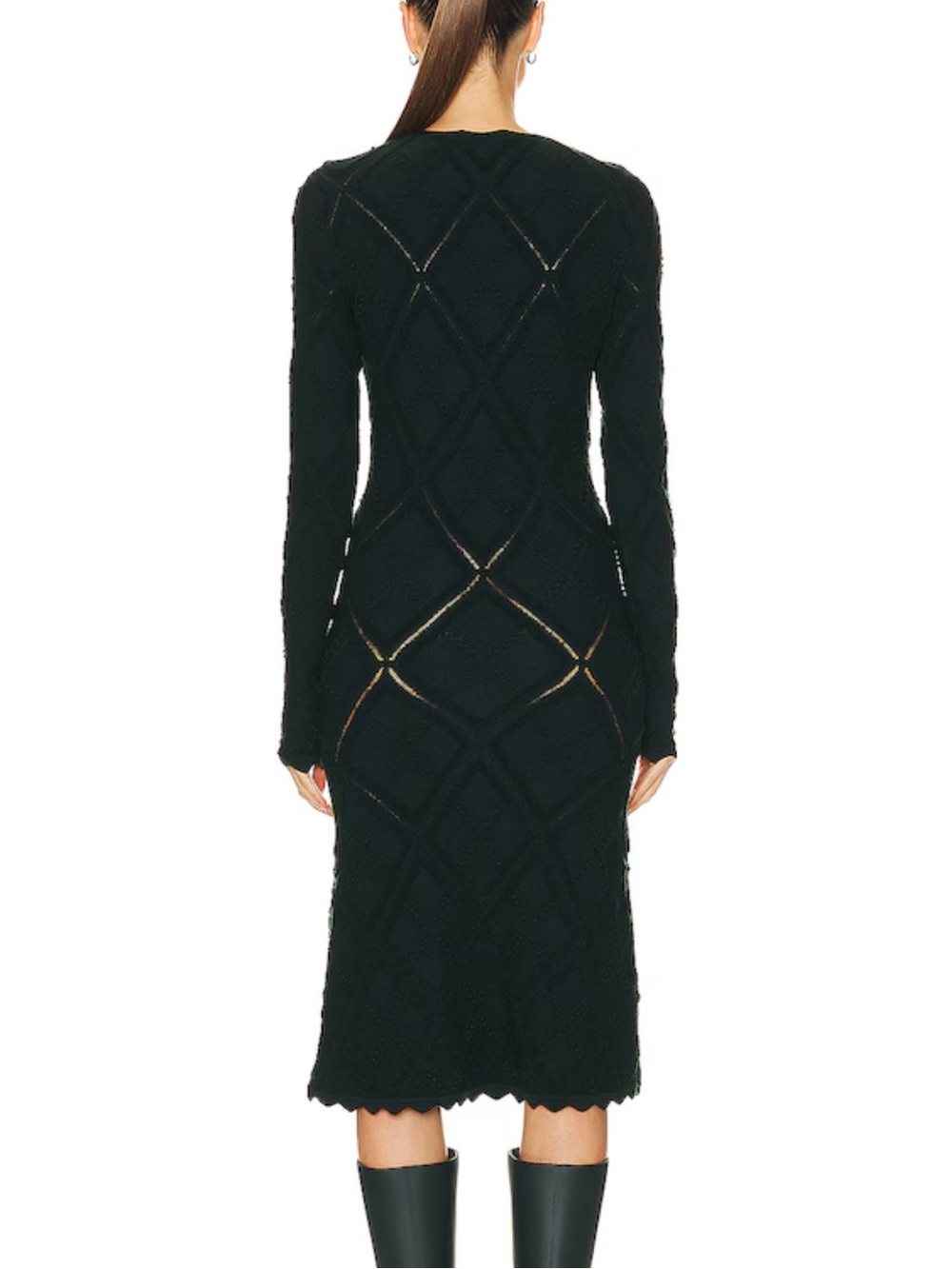NWT Burberry Aran Wool Long-Sleeve Knitted Dress Size XS - Picture 4 of 15